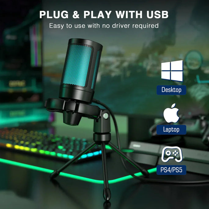 AmpliGame RGB Gaming Microphone